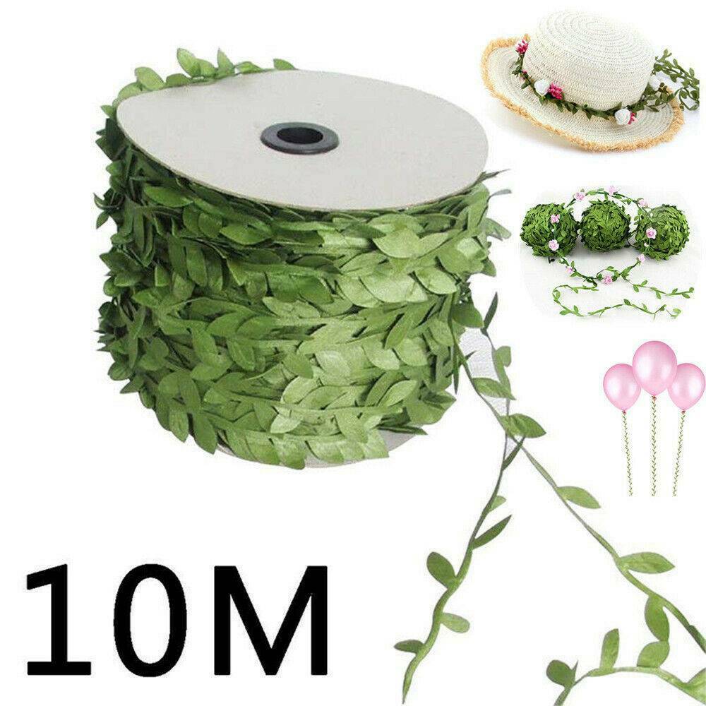 10M DIY Craft Artificial Leaf Vine Garland Plant Wreath Foliage Green DIY Decor~