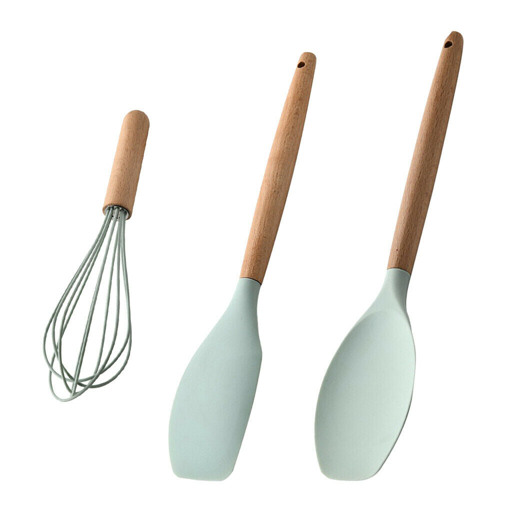 3 Pcs Hand Egg Whisker Mixer + Large Small Spatula Non-stick Heat-resistant