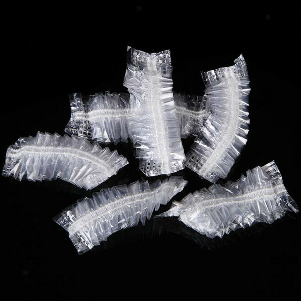50 Pieces Disposable Hair Cut Salon Gowns Dyeing Capes + 100x Ear Covers