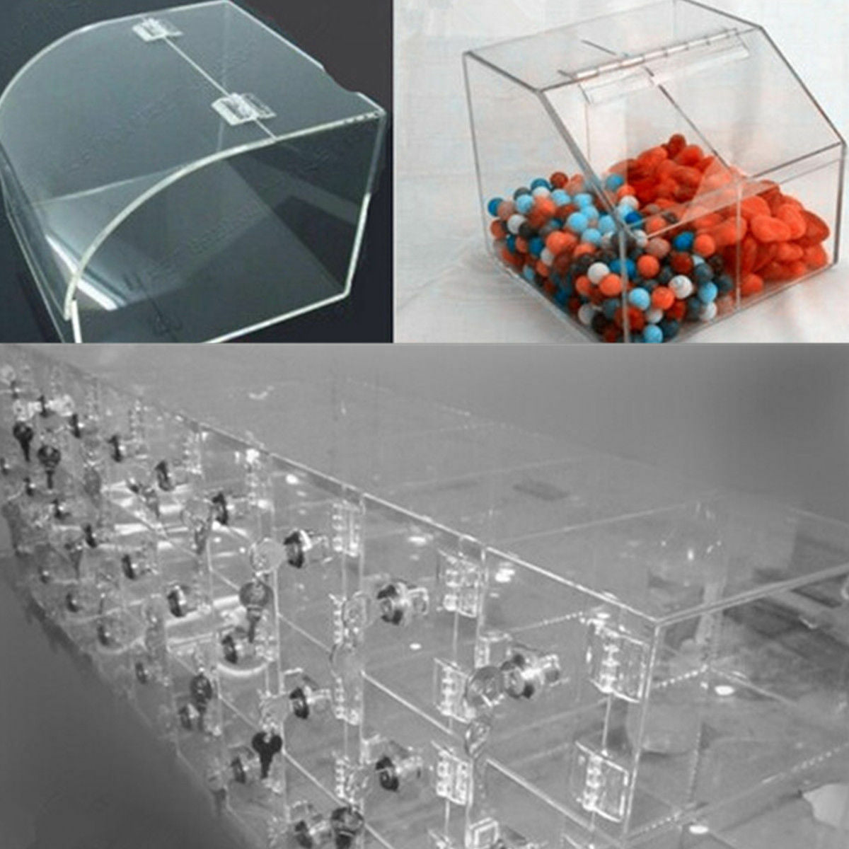45x38mm Clear Acrylic Plastic Folding Door Piano Perspex Hinges Sets 6pcs