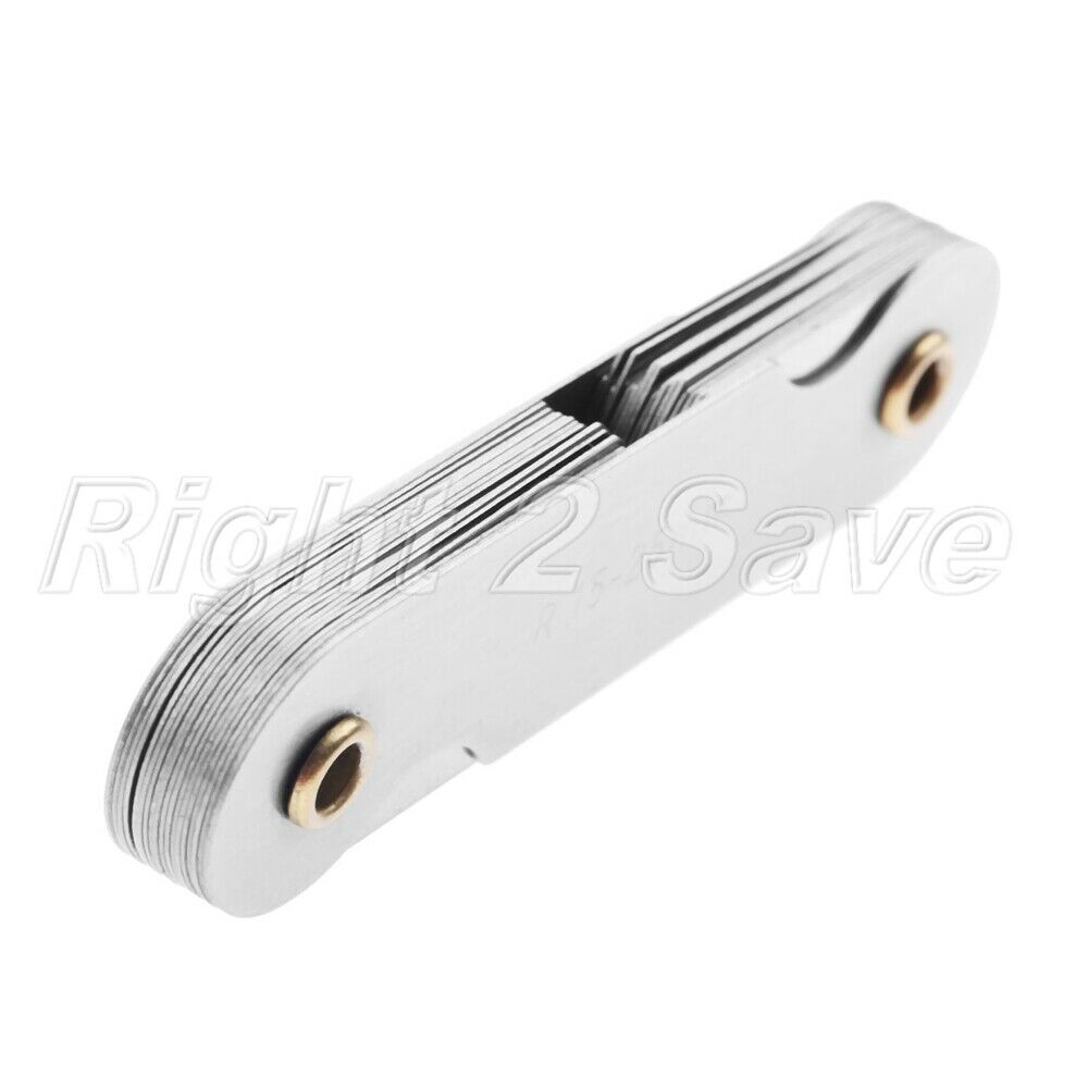 Stainless Steel R15-25mm Radius Gauge Measure Measuring Tool 32 Blades Folding