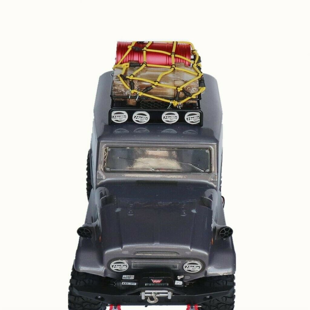 RC 1/10 Metal Roof Rack Luggage Carrier + Round LED Spotlights 170*110*40mm