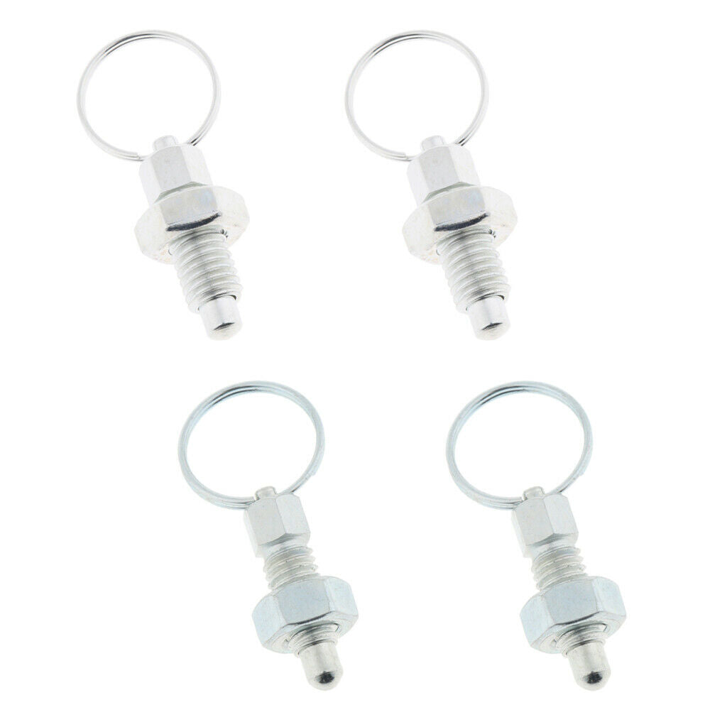 4X Index Plunger with Ring Pull Spring Loaded Retractable Locking Pin, M8+M6