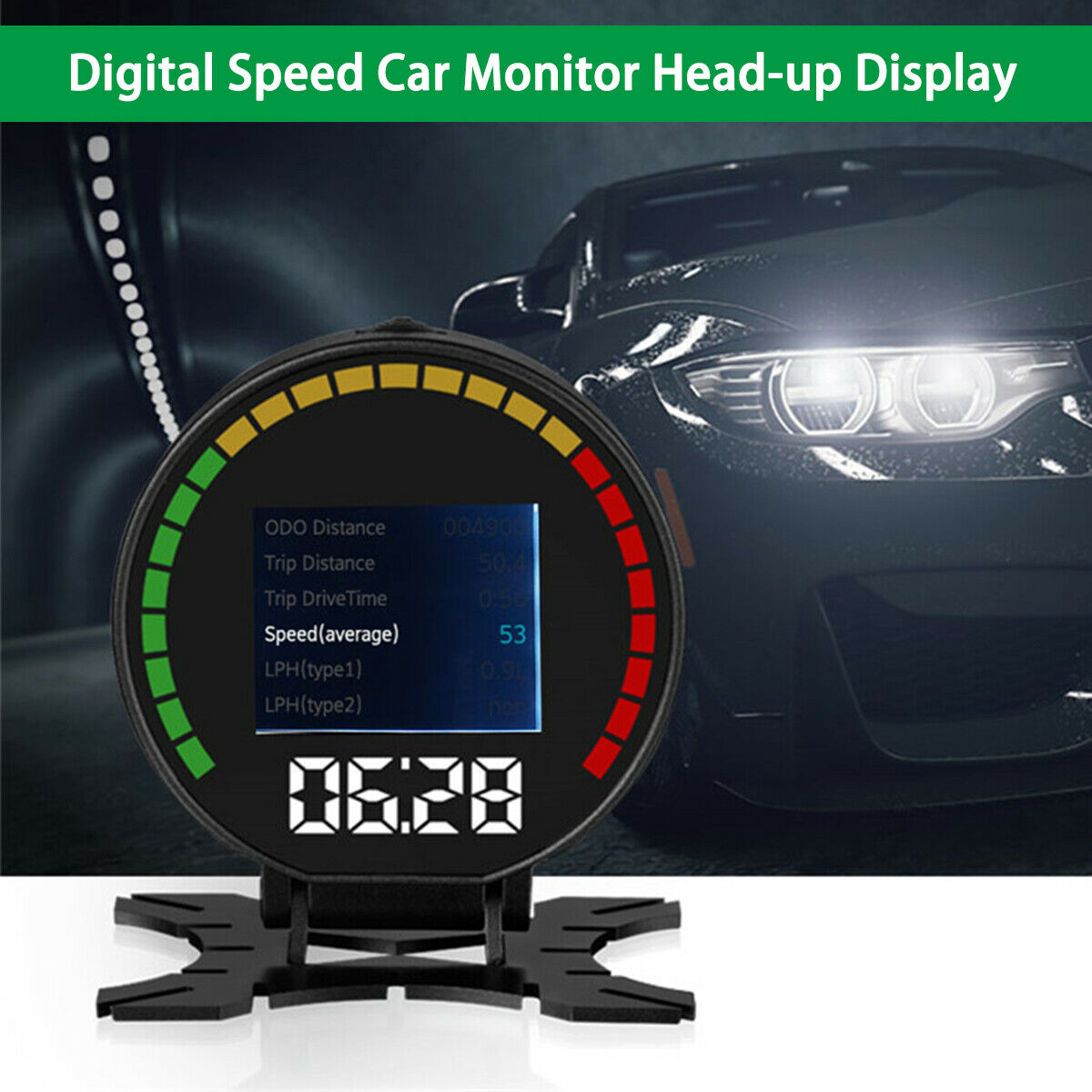 OBD2 LCD Speedometer Engine RPM HUD Water Temperature Plug And Play Car Truck