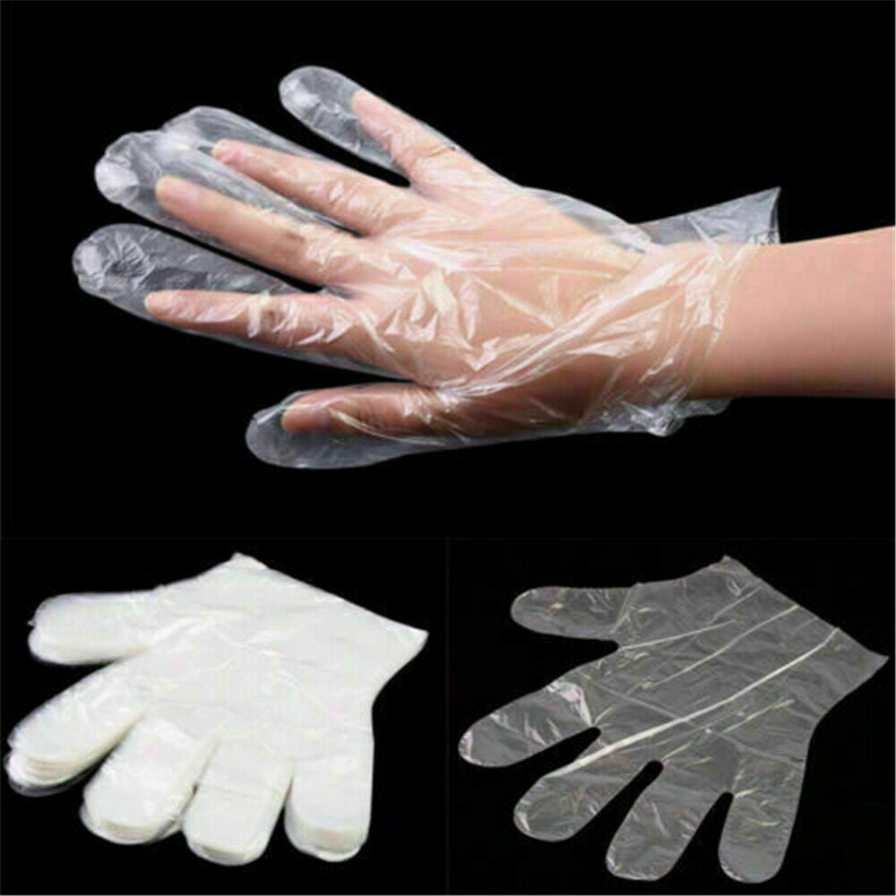 100Pcs Plastic Disposable Gloves Restaurant Service Catering Hygiene Cleaning