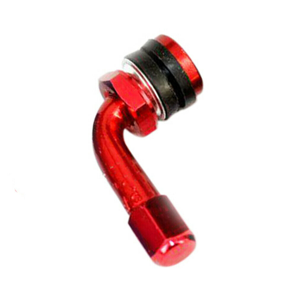 Black / Red Aluminum 90 Degree Motorcycle Auto Wheel Rims Tire Valve Stems