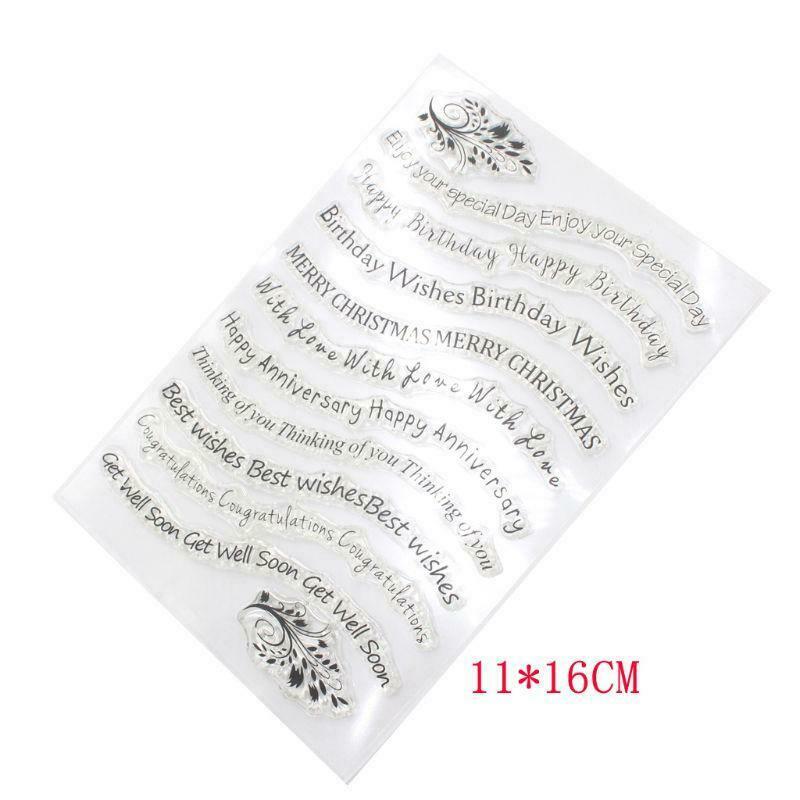 Best Wishes Clear Silicone Rubber Stamp DIY Cling Diary Scrapbooking Card Decor
