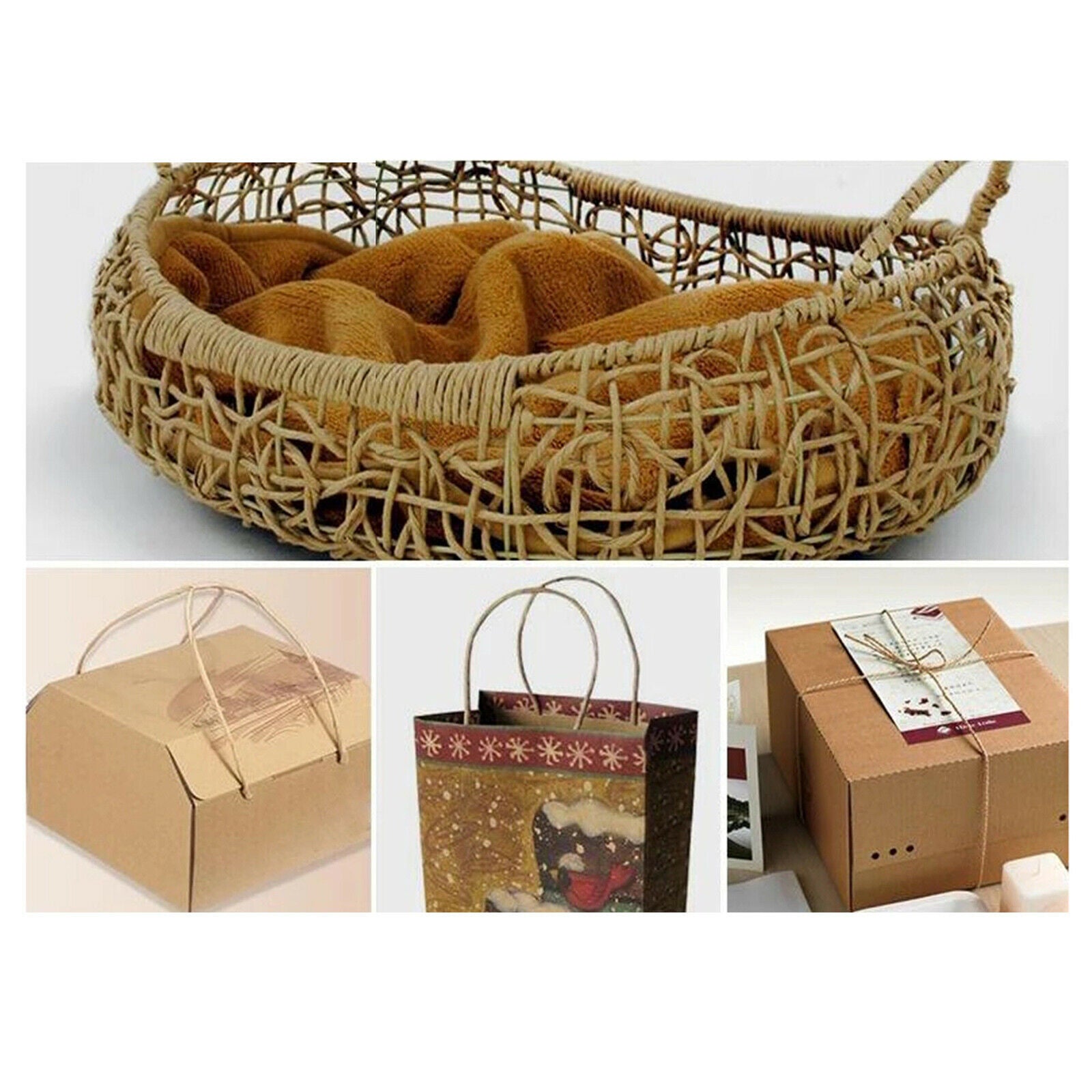 650m Raffia Paper Yarn Natural Twine String Gift Wrapping Decoration Weaving
