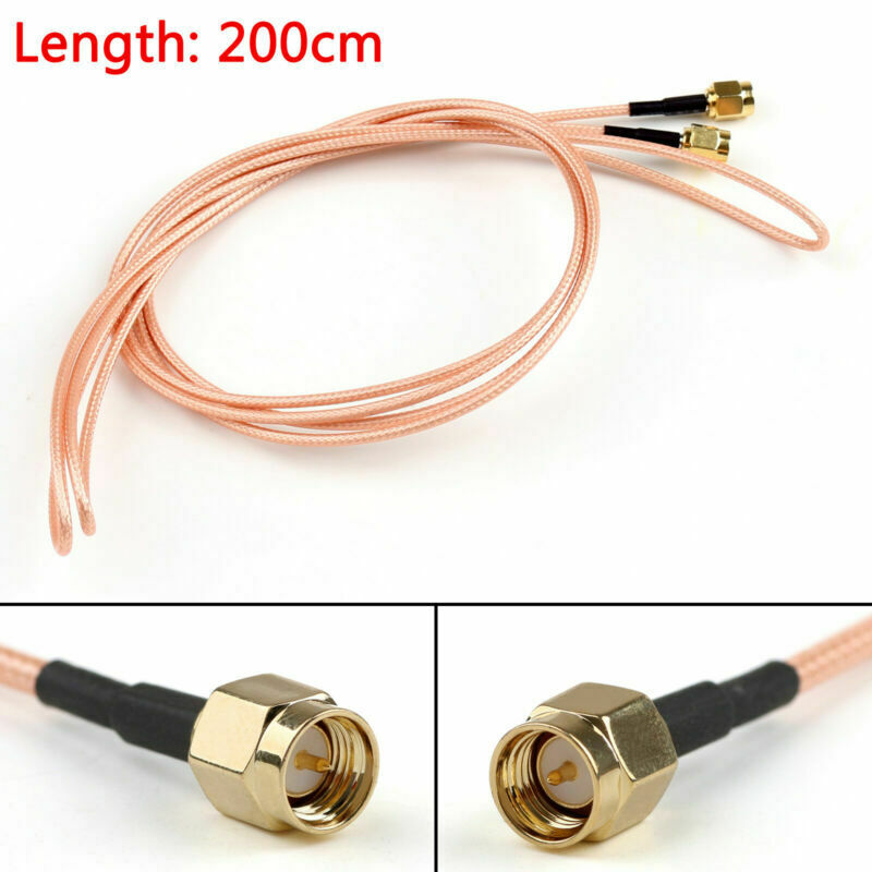 200cm RG316 Cable SMA Male Plug To SMA Male Plug Crimp Jumper Pigtail 6ft FPV A2
