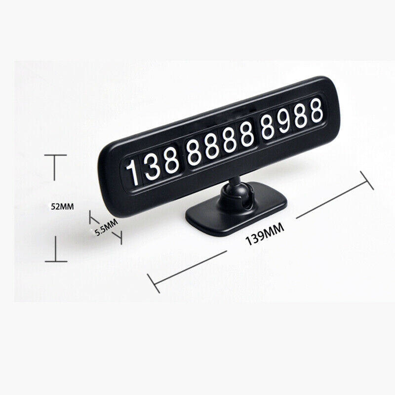 1X Rotatable Temporary Parking Plate Phone Number Notice Card Hidden Style