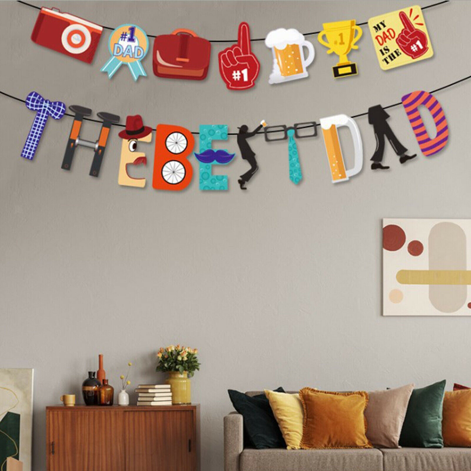 2021 Father's Day Banner Birthday Holiday Festival Party Decor Flag Gift
