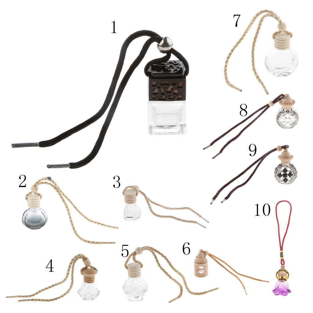 Heart Charm Glass Car Hanging Perfume Bottle Car Air Freshener Car Decor