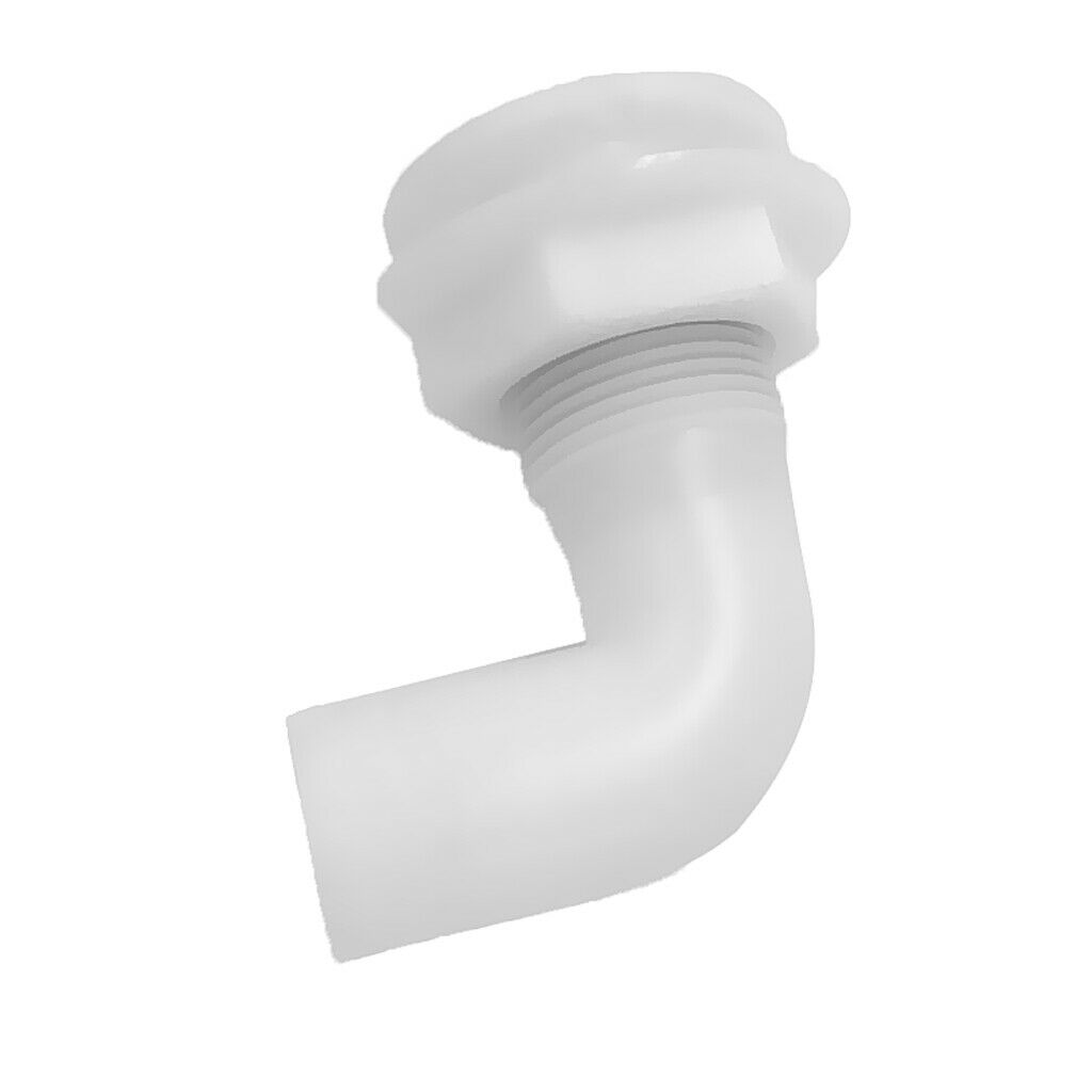 1" White Plastic Thru-Hull Bilge Pump Hose 90 Ddgree Fits for Boats