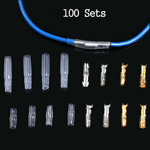100PCS 3.9mm Brass Bullet Connectors Male&Female Wire Terminals For Car Motor