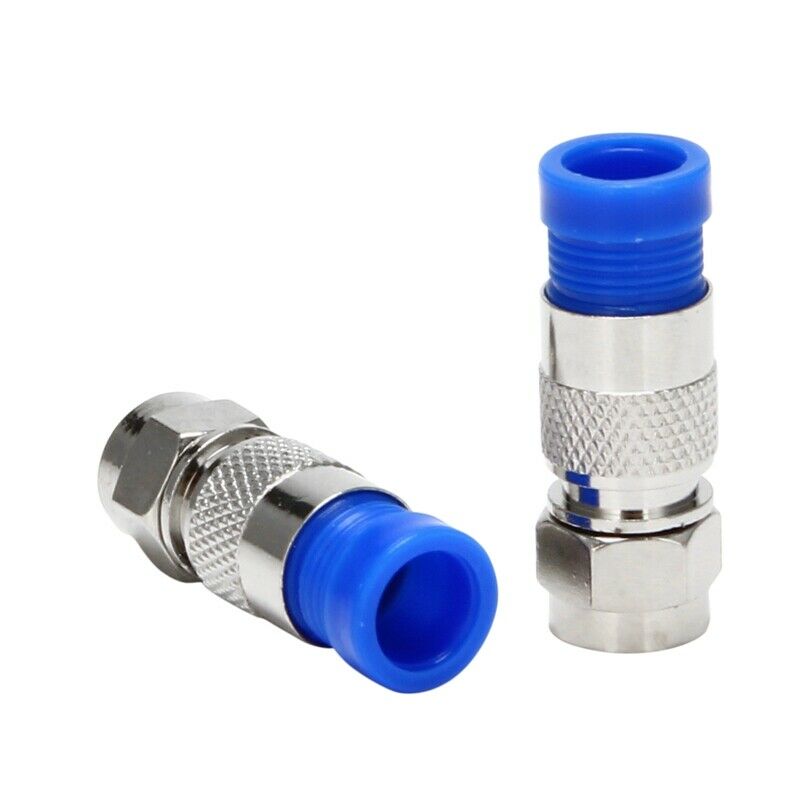 Rg6 F Type Connector Coax Coaxial Compression Fitting 20 Pack (Blue) B3I3I3