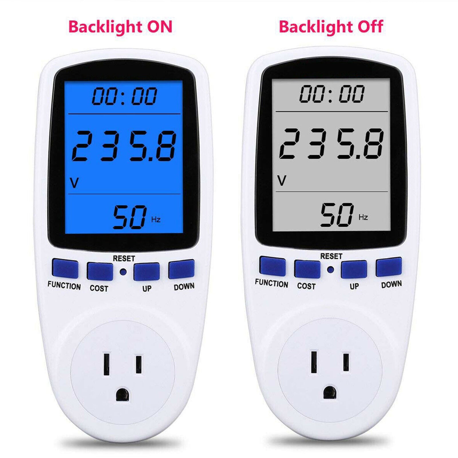 UK Plug-in Electricity Power Consumption Meter Energy Monitor Watt Kwh Analyzer
