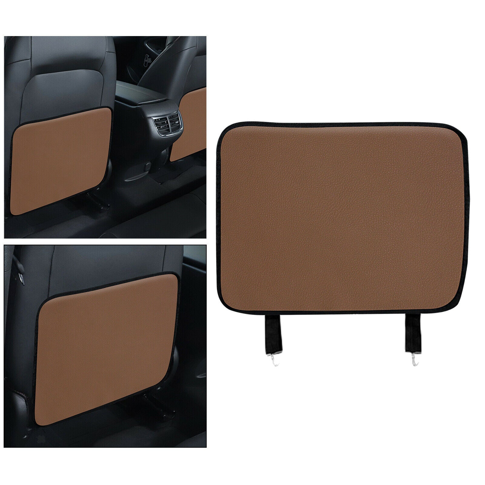 Car Seat Back Cover Kick Mat Anti Stepped Dirty for Kids Brown Small