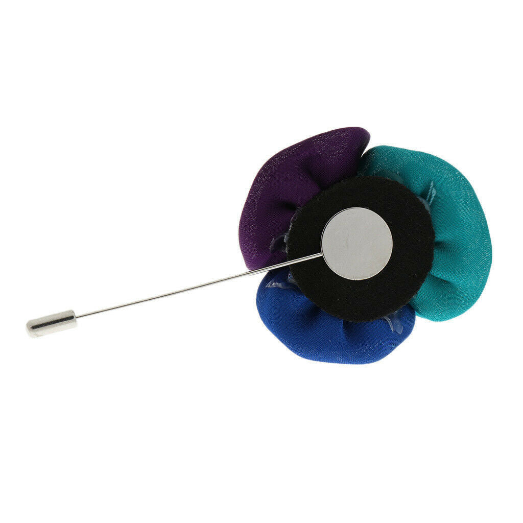 Rose Lapel Flower Handmade Boutonniere Stick Brooch Pin Men's Accessories