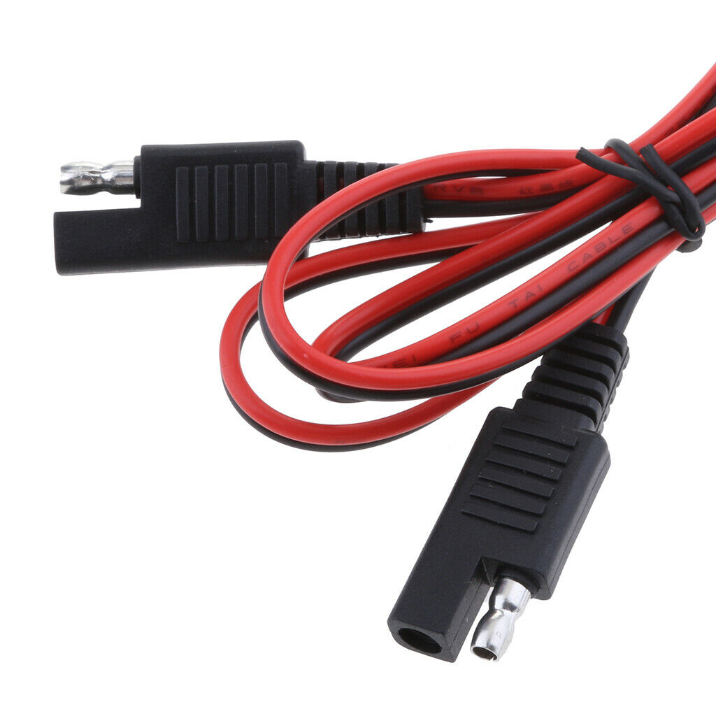 2x Premium 18AWG Hot Solar Battery SAE Plug Male to Male Harness, DIY Extension