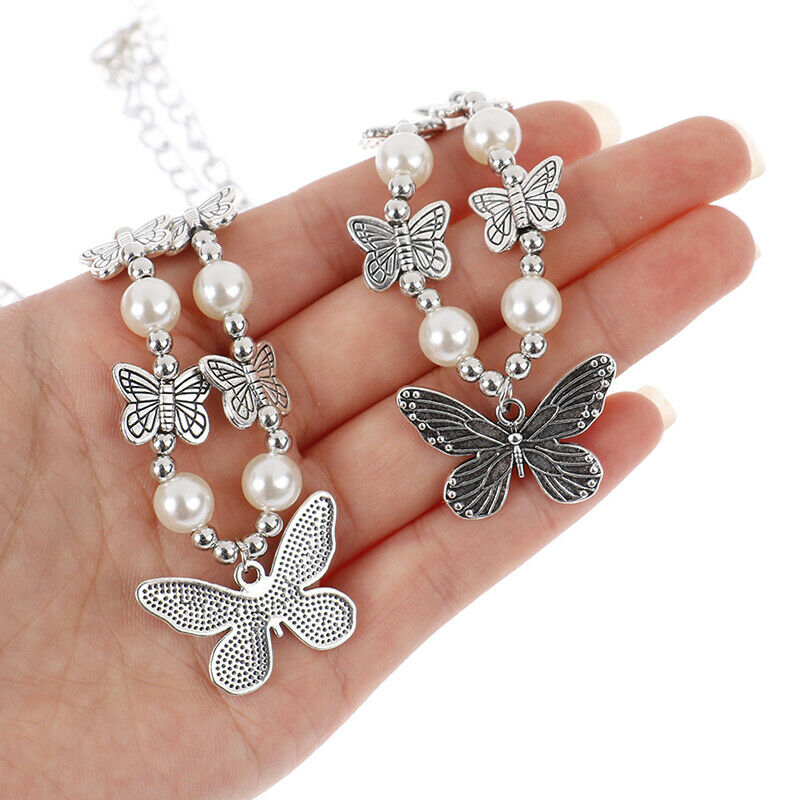 1pcs Gothic Butterfly Pendant Beaded Necklace street style female jewe WLC Kt