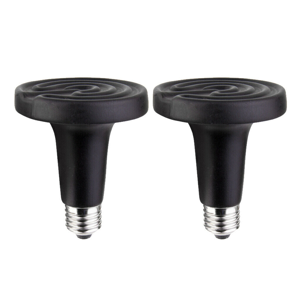 2 Pieces E27 Reptile Bulb Lamp Infrared  Heater Light 75w 50w