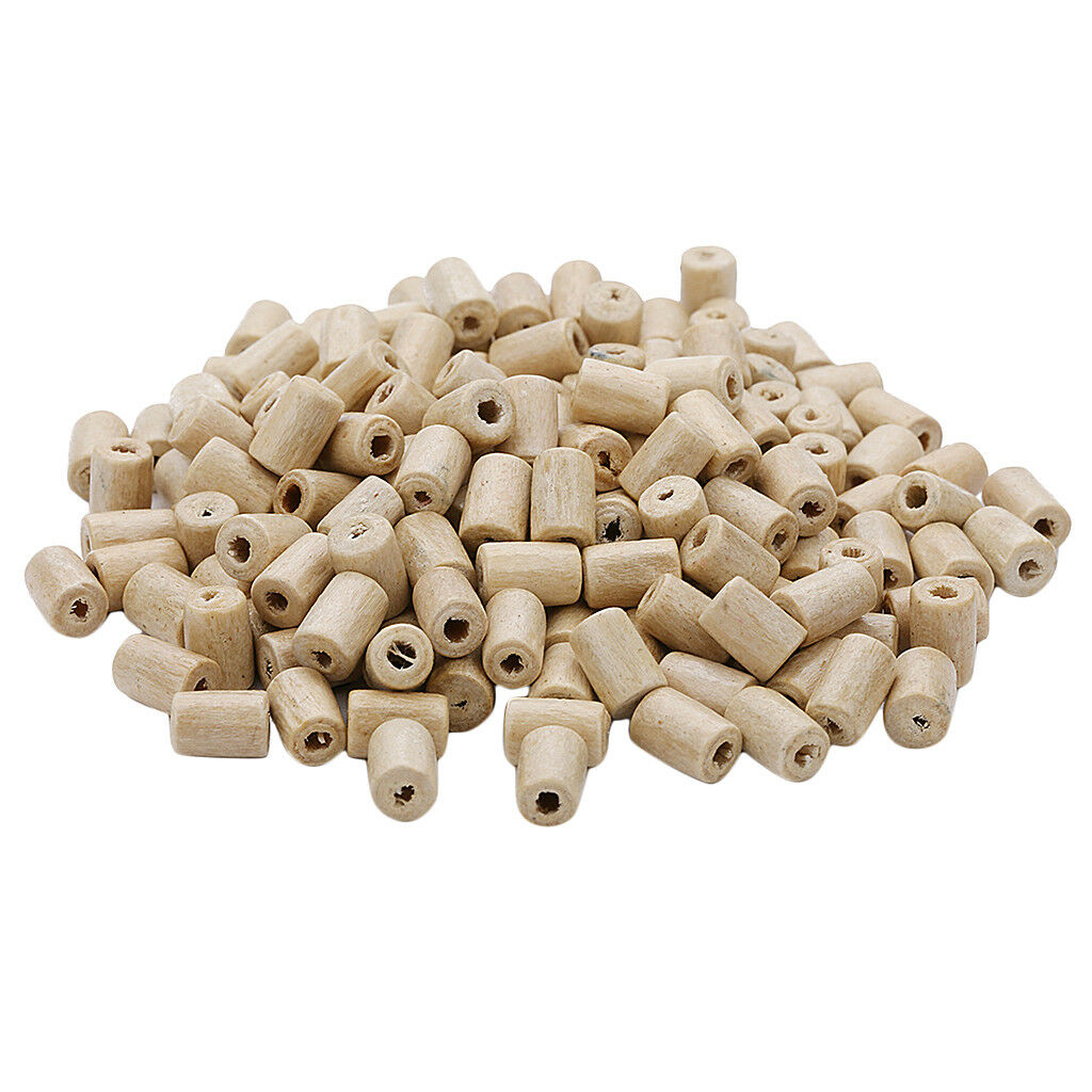 300X Wooden Loose Spacer Beads Tube Beads Jewelry Making Accessories Decors