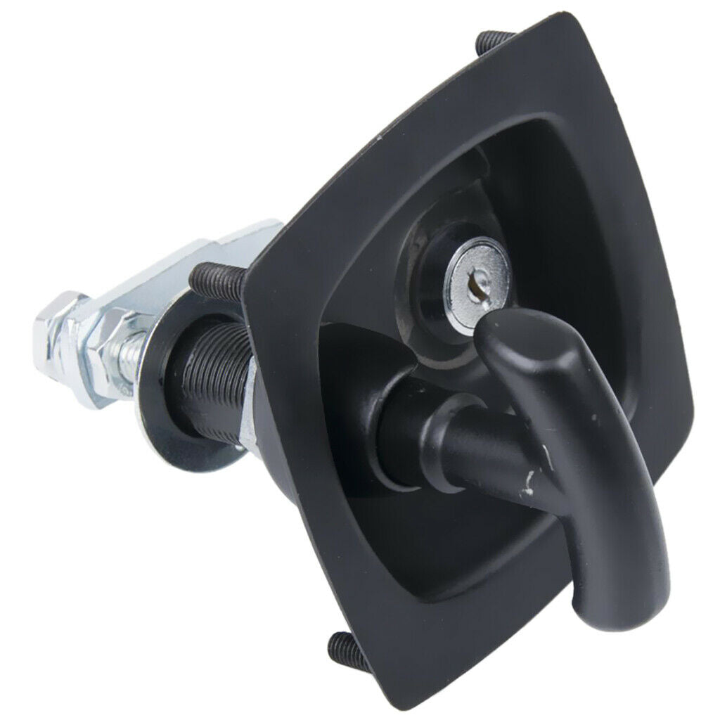 Black Recessed Folding T Lock / Handle (Camper Trailer Toolbox ) Drop T S/S