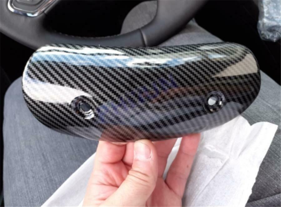 Motorcycle Exhaust Muffler Heat Shield Cover Glossy Carbon Fiber Look Universal