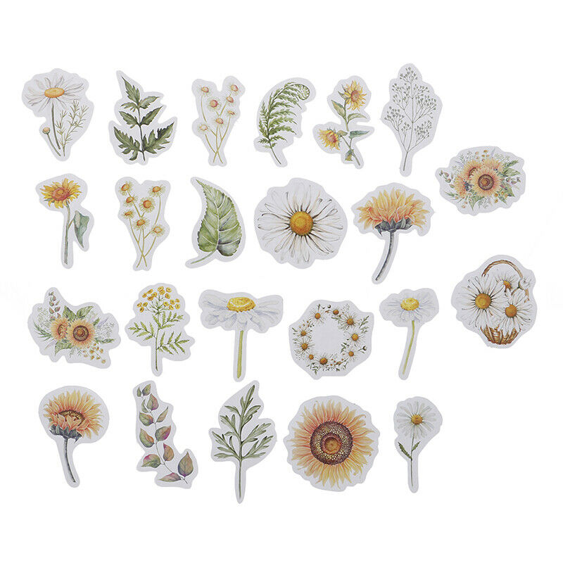 46Pcs/box Sunflower Daisy Stickers DIY Diary Stationery Scrapbook Memo St.l8