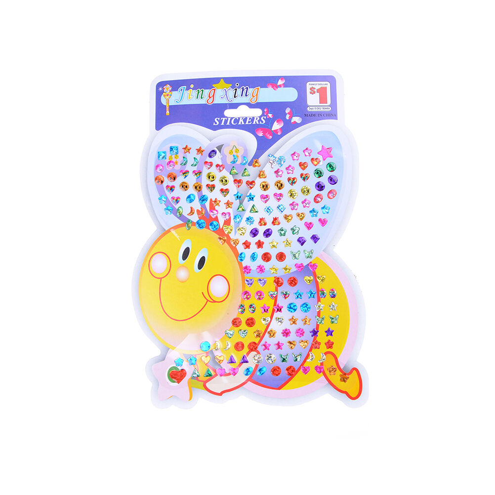 4x/set Wonderful Children Stickers Earring Cartoon Reward Crystal Stickers S_DD