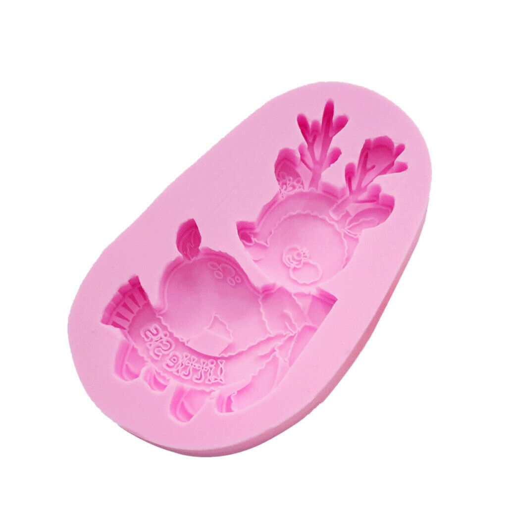 Christmas Deer Silicone Mould Fondant Cake Mold DIY Baking Tool Party Decor