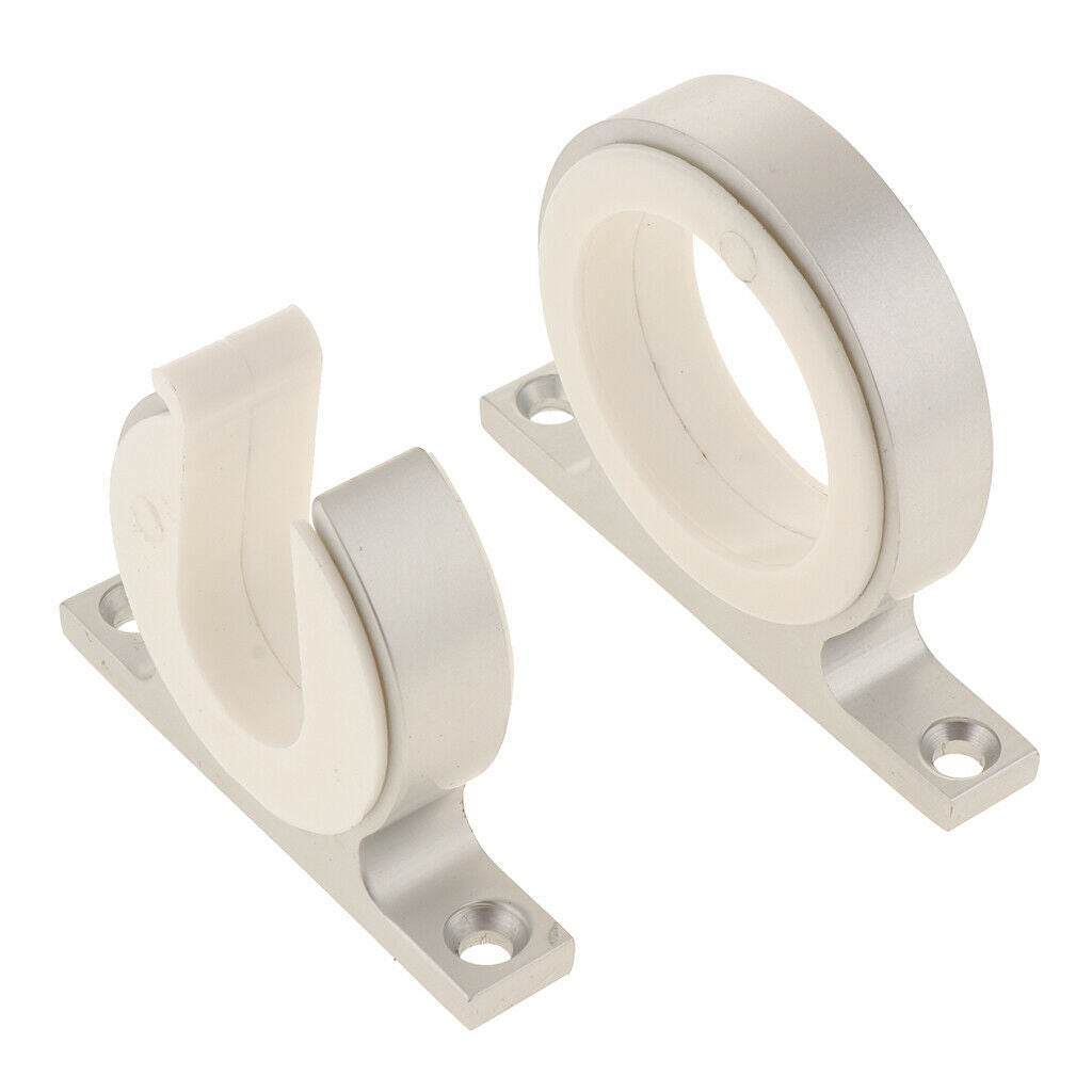 2pcs Horizontal Boat Fishing Pole Rod Rack Storage Holder Organizer, White