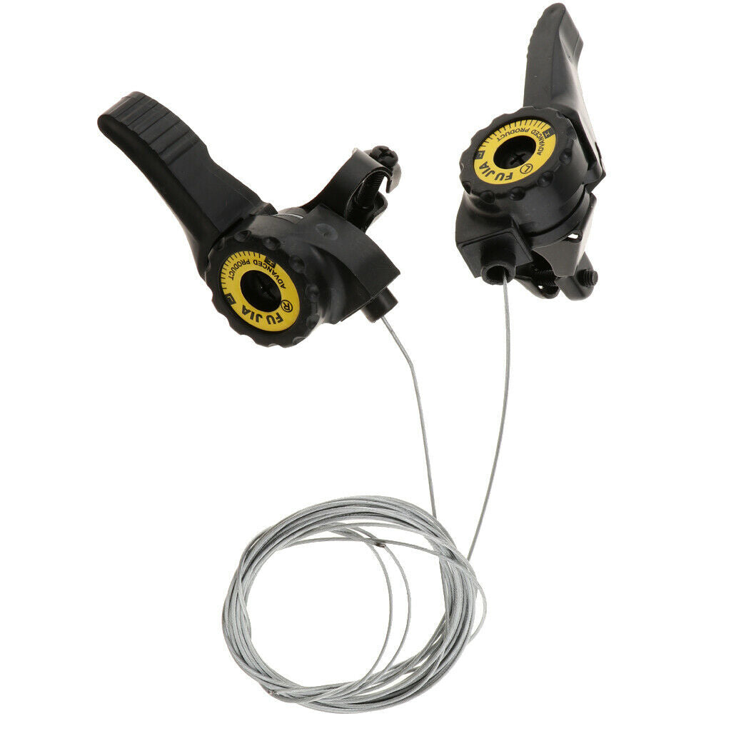 2Pcs 3x5/6/7 Speeds Thumb Shifter Gear Shift Lever Combo w/Cable MTB Road Bike