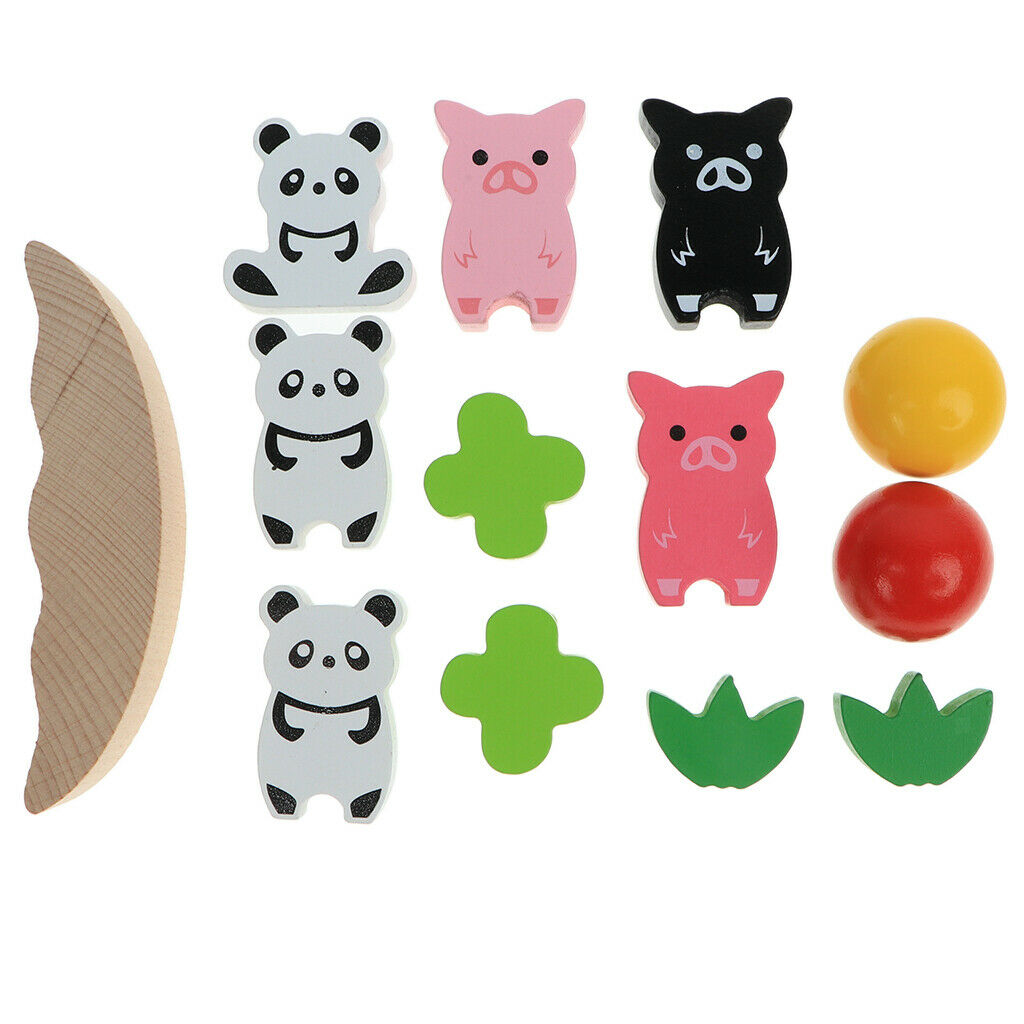 Fun Stacking Tower Balancing Game - Wooden Animal Building Blocks Baby Early