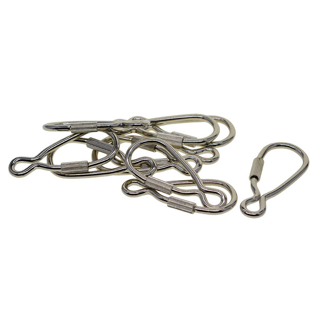 Prettyia 10Pcs Heavy Duty Steel Screw Lock Carabiner Hook Snap Clip