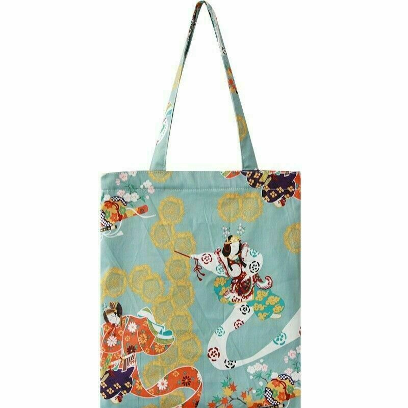 Women Floral Japanese Bag Handbag Eco Cotton Shopper Tote Geisha Ukiyoe New NR9