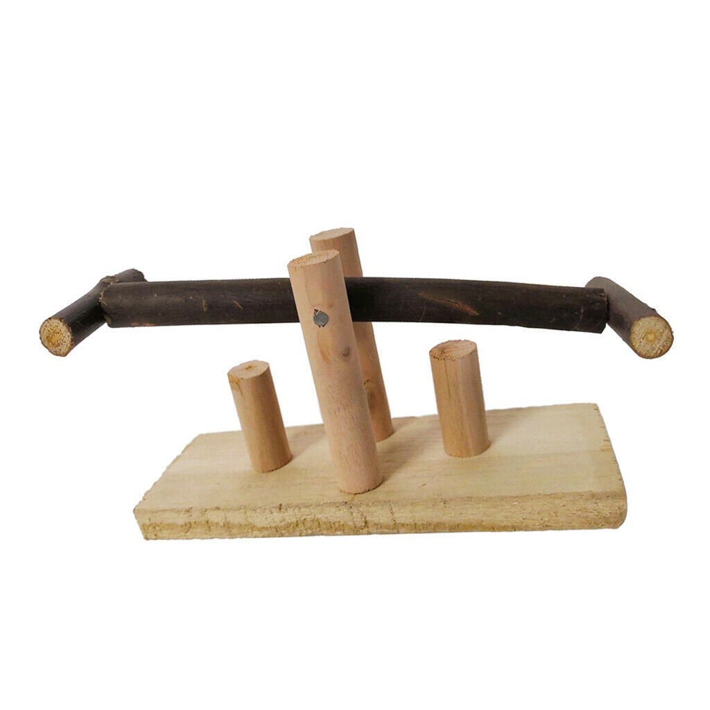 Funny Pets Sport Exercise Toys Parrot Hamster Wooden Seesaw Random Color