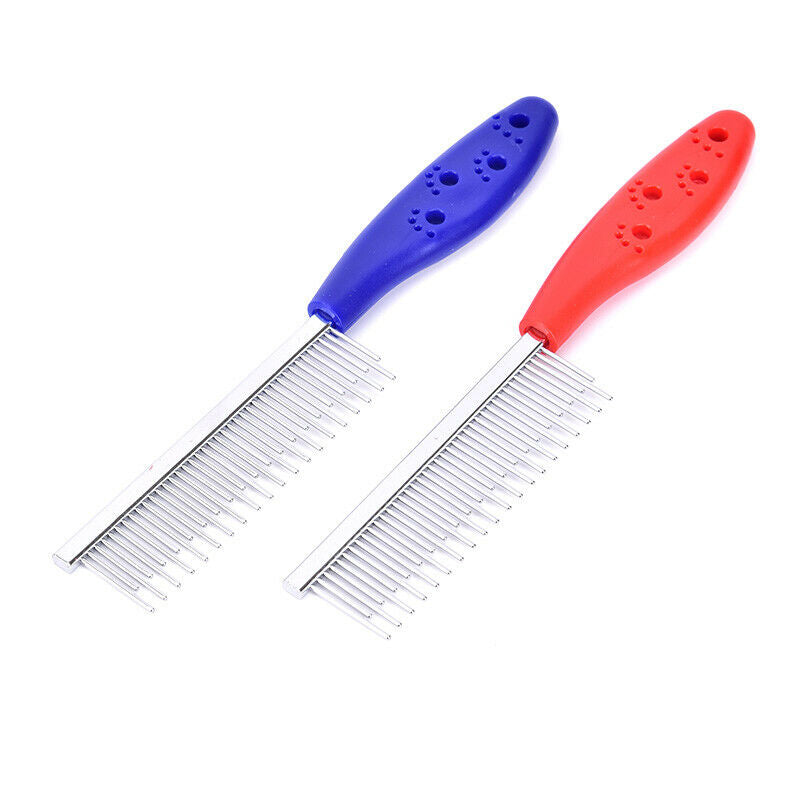 Pet Dog Cat Metal Double Row Teeth Brush Grooming Hair Comb Rake Tool Useful IE
