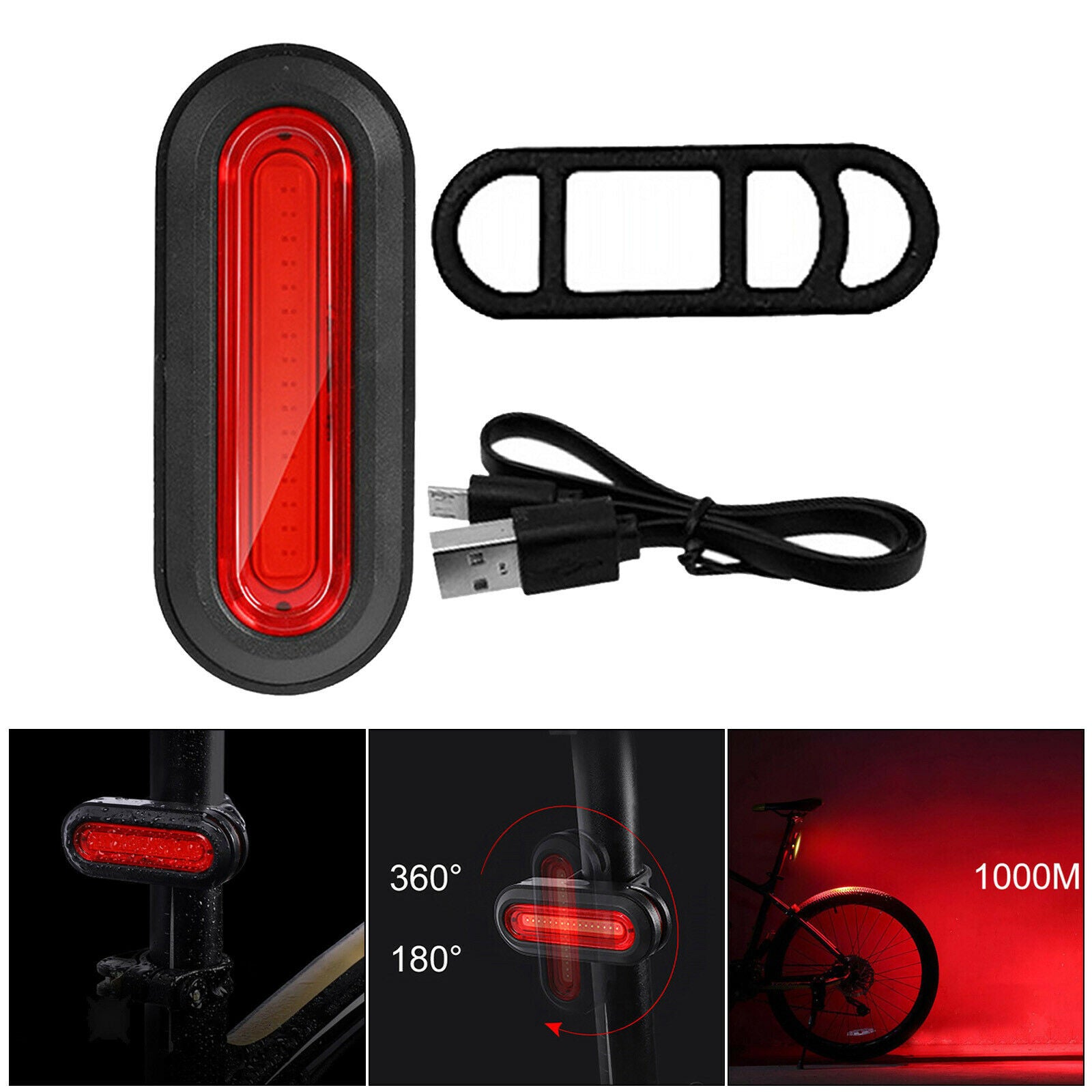 LED Bright Bicycle Taillights Bike Rear Lamp Warning Lights Night Cycling