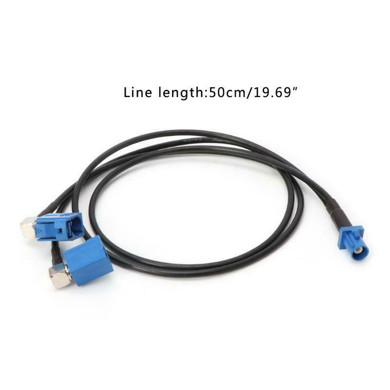 Fakra C Male Plug To 2 x Fakra C Female Jack RG174 Y Type Splitter Combined