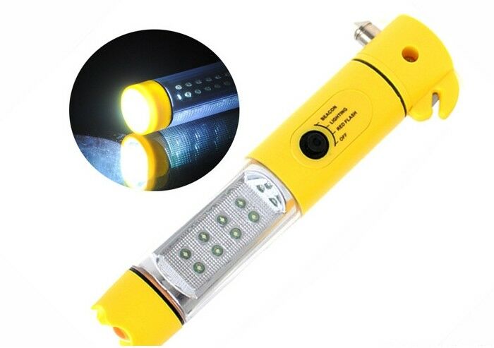 Car Safety life saving Hammer Auto tool With Warnin Flashlight Multi Function