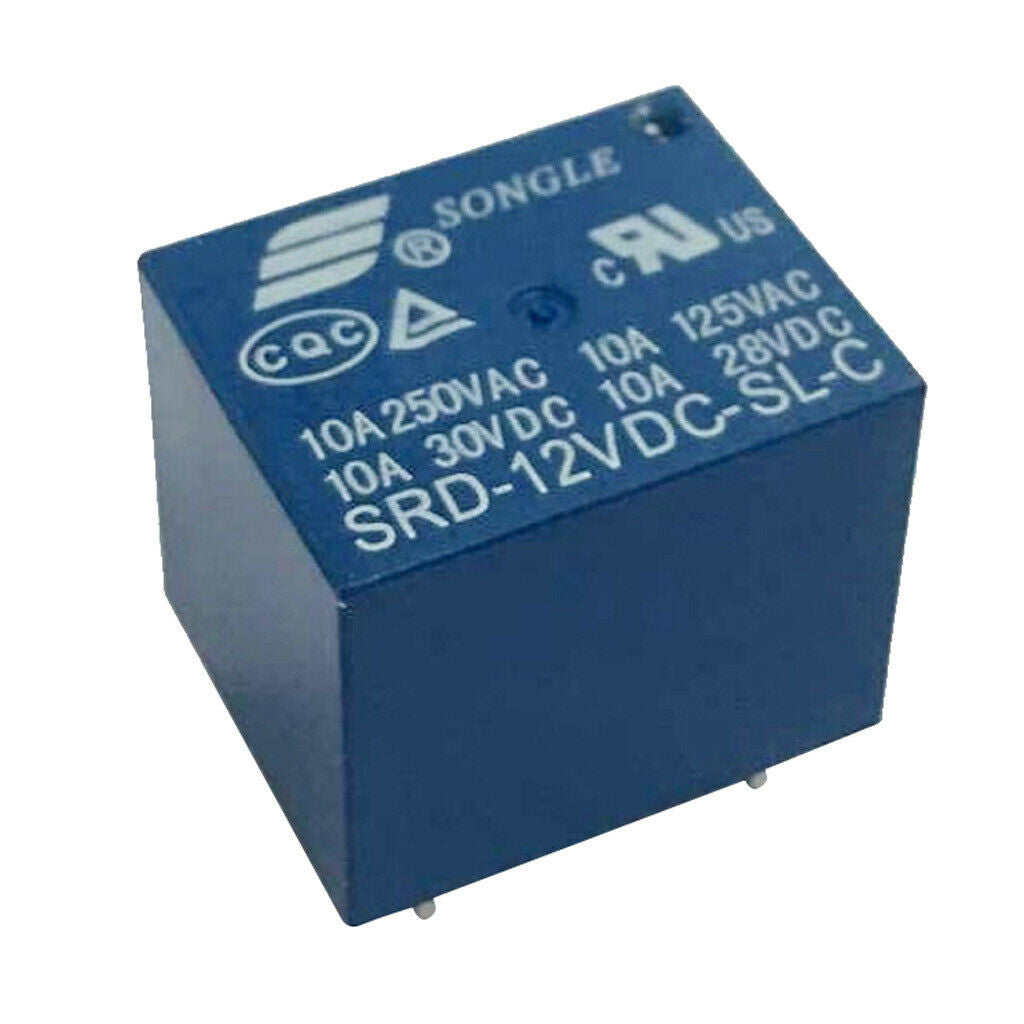 10pcs SONGLE 12V 1 CH Relay SRD-12VDC-SL-C 250V AC 30V 10A DC 5 pin Workshop