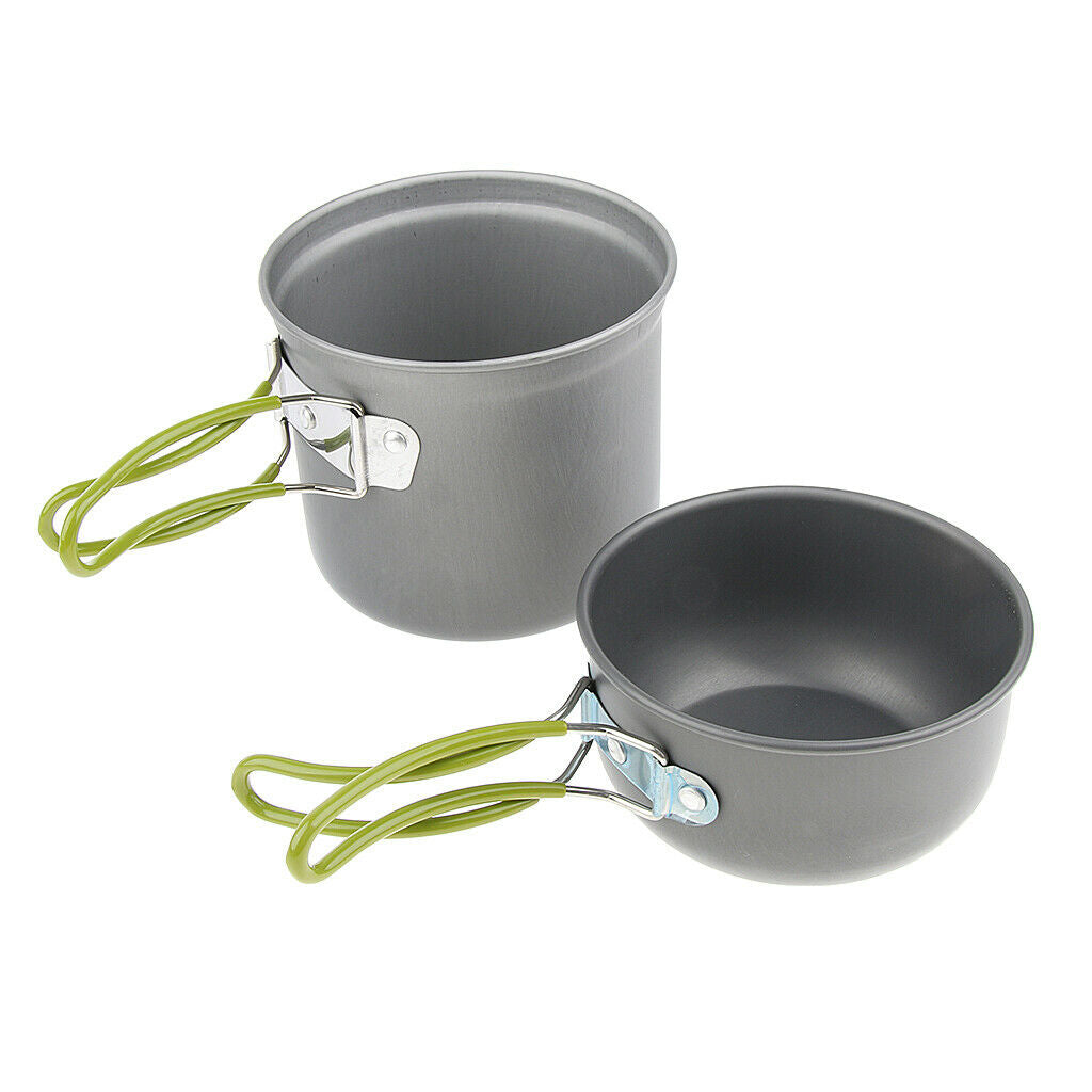 Portable Outdoor Cookware Camping Picnic Cooking Bowl Pan Pot Set Small