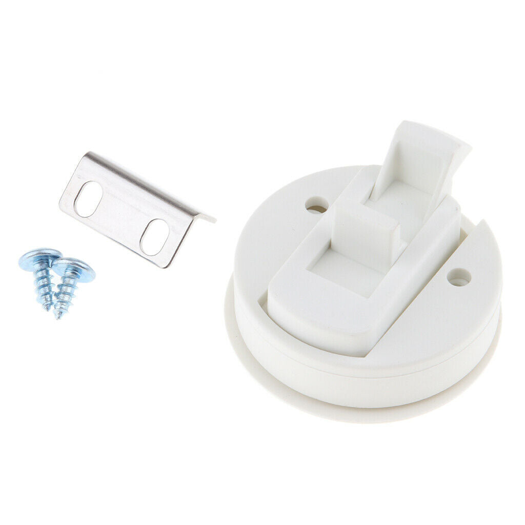 White Boat Car Locker Hatch Slam Latch 2.4" Round Marine Lock Flush Handle