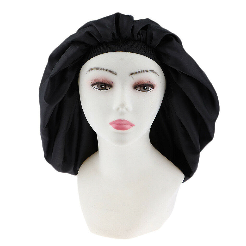 Silk Satin Night Sleep   Hair Bonnet Hat Head Cover Band Adjust Elastic