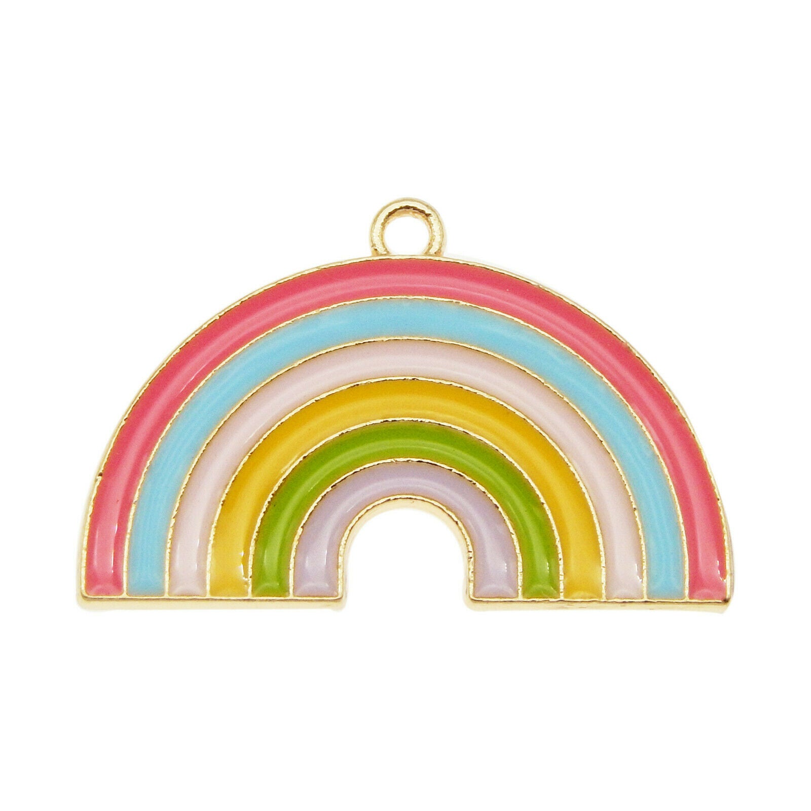 12 pcs Colorful Rainbow Enamel Charm Earring Pendant Dangle Alloy Crafts 32*20mm