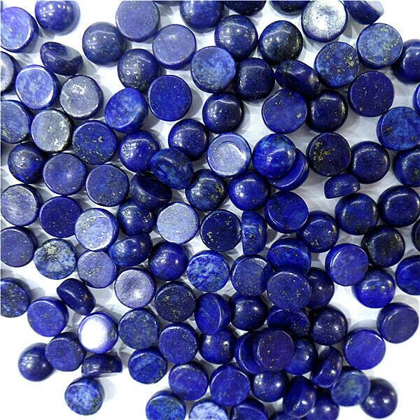 100Pcs 6mm Wholesale Natural Blue Lapis Lazuli Round Cab Cabochon DIY HH7088