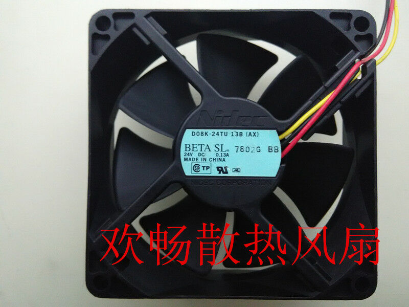for 1pc nidec 8025 D08K-24TU 58B (AX) fan DC24V 0.13A 80*80*25mm 3pin