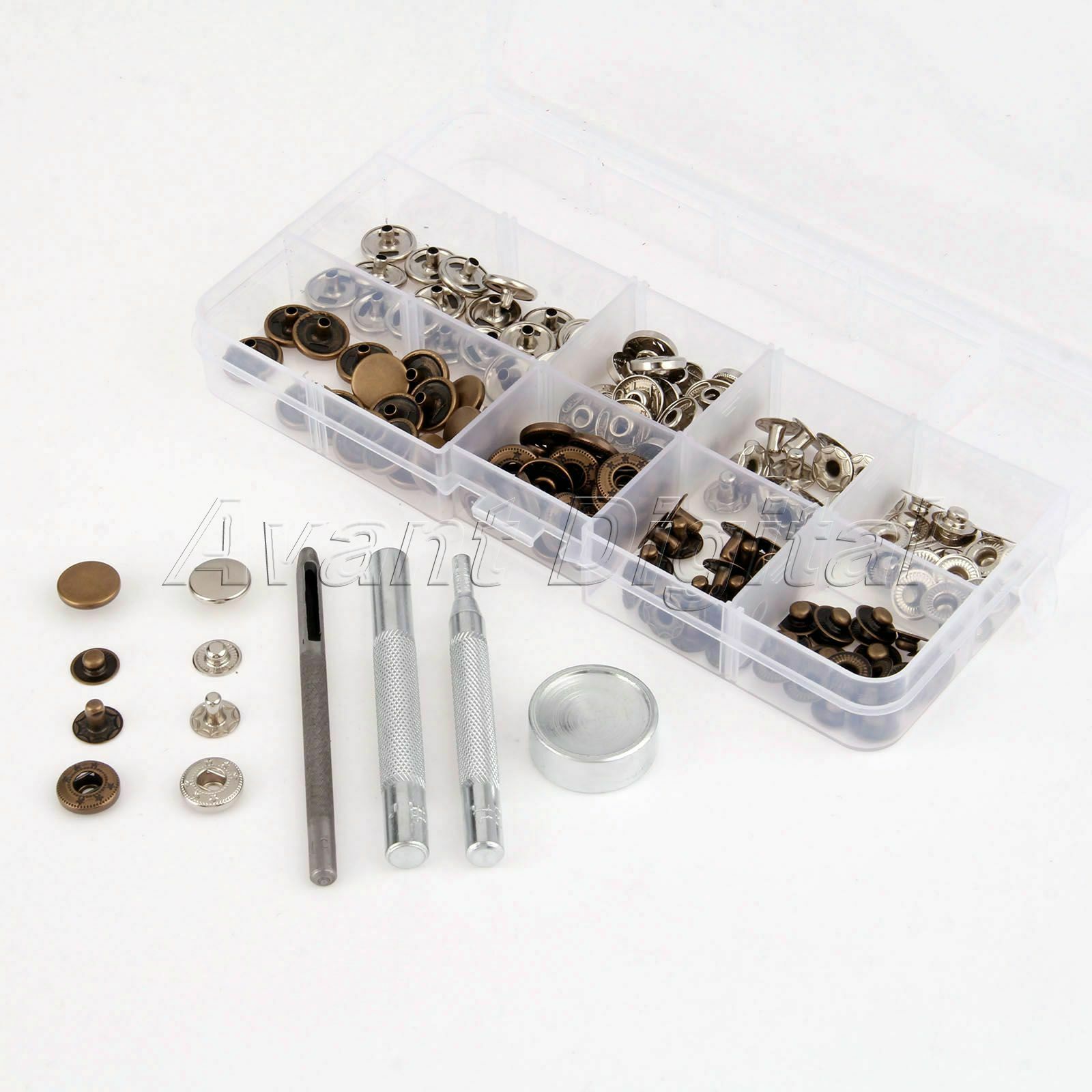40Set 12mm Snap Fastener Buttons 633#+4pcs Fixing Tool Press Studs Leather Craft