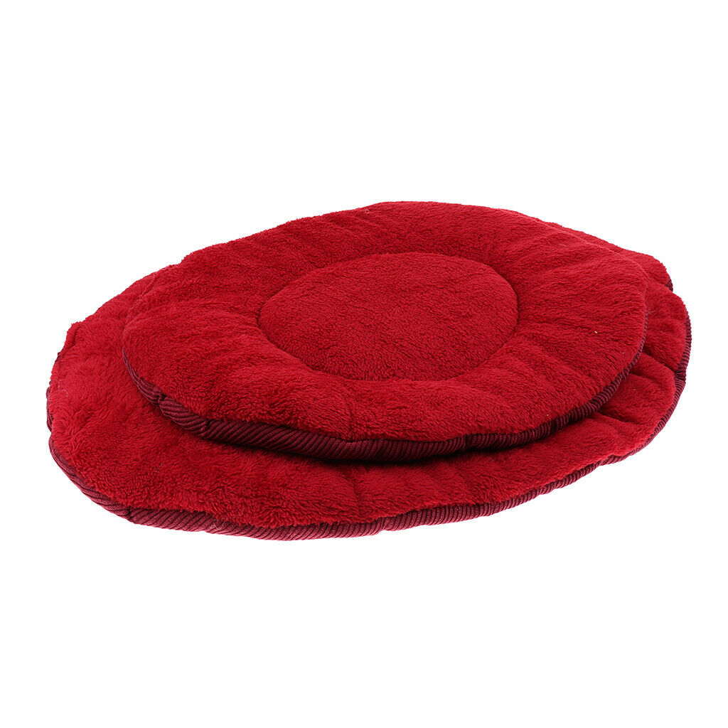 Machine Washable Dog Cushion Bed Air Conditioning Mat for Crates Red Wine S